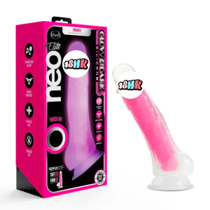 Blush Neo Elite Paradise Glow 深霓虹粉紅假陽具正面視圖