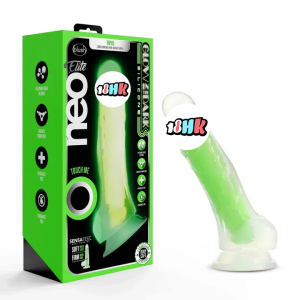 Blush Neo Elite Glow 深霓虹綠夜光假陽具正面展示