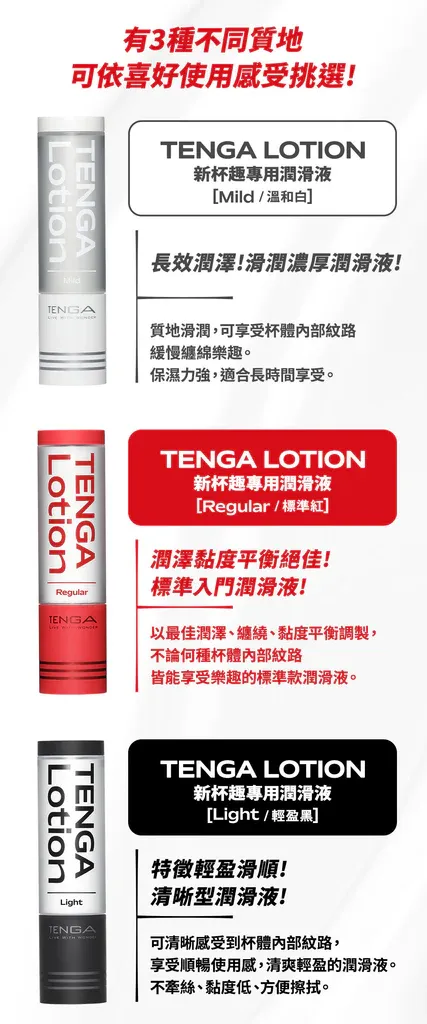 TENGA LOTION LIGHT 水性潤滑劑 170ml 正面瓶身