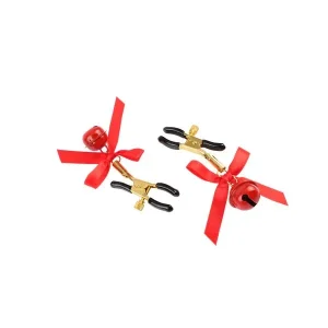 CHISA 紅蝴蝶結乳頭夾