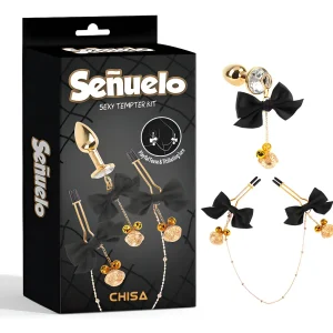 Pezonera Mono Black 後庭金屬塞|黑色布紋+蝴蝶結・情趣肛塞・成人用品